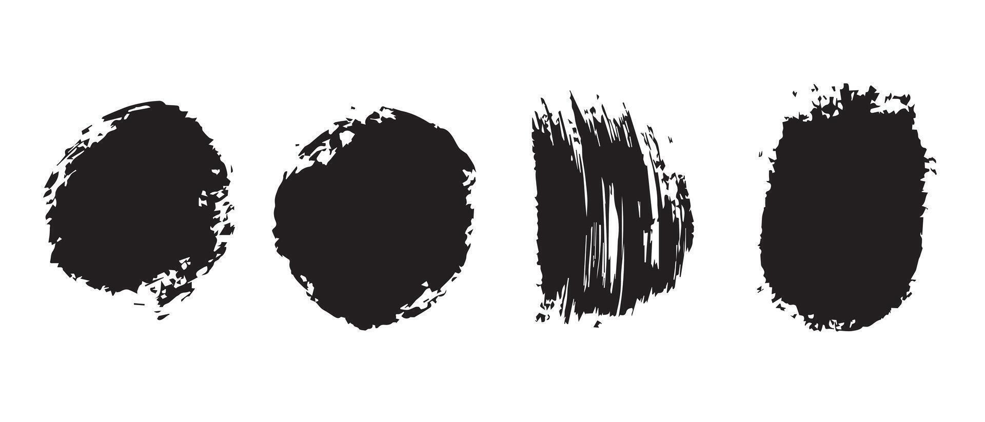 Rough Sketch Circle Brush Strokes in Ink vector