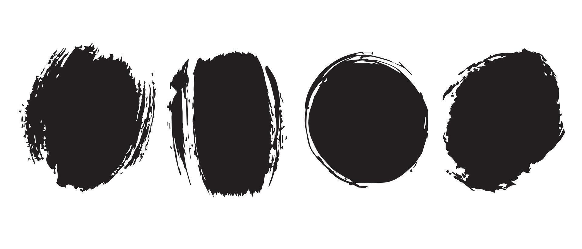 Grunge Ink Round Textures for Creative Use vector