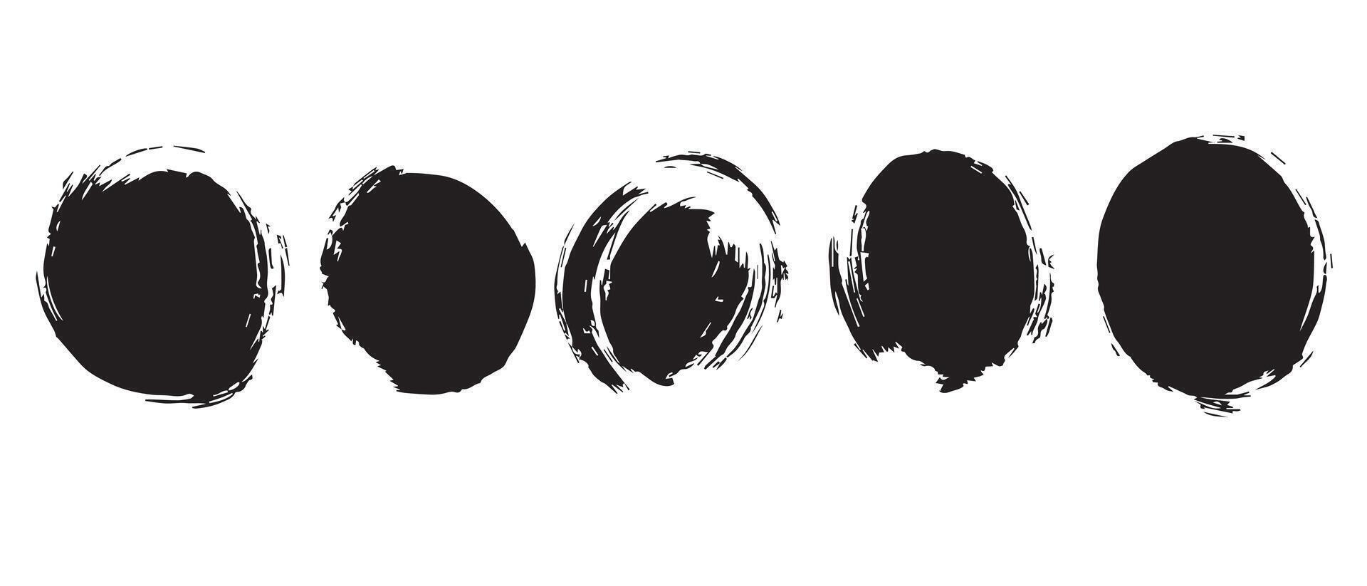 Ink Swirl Grunge Circles for Artistic Use vector