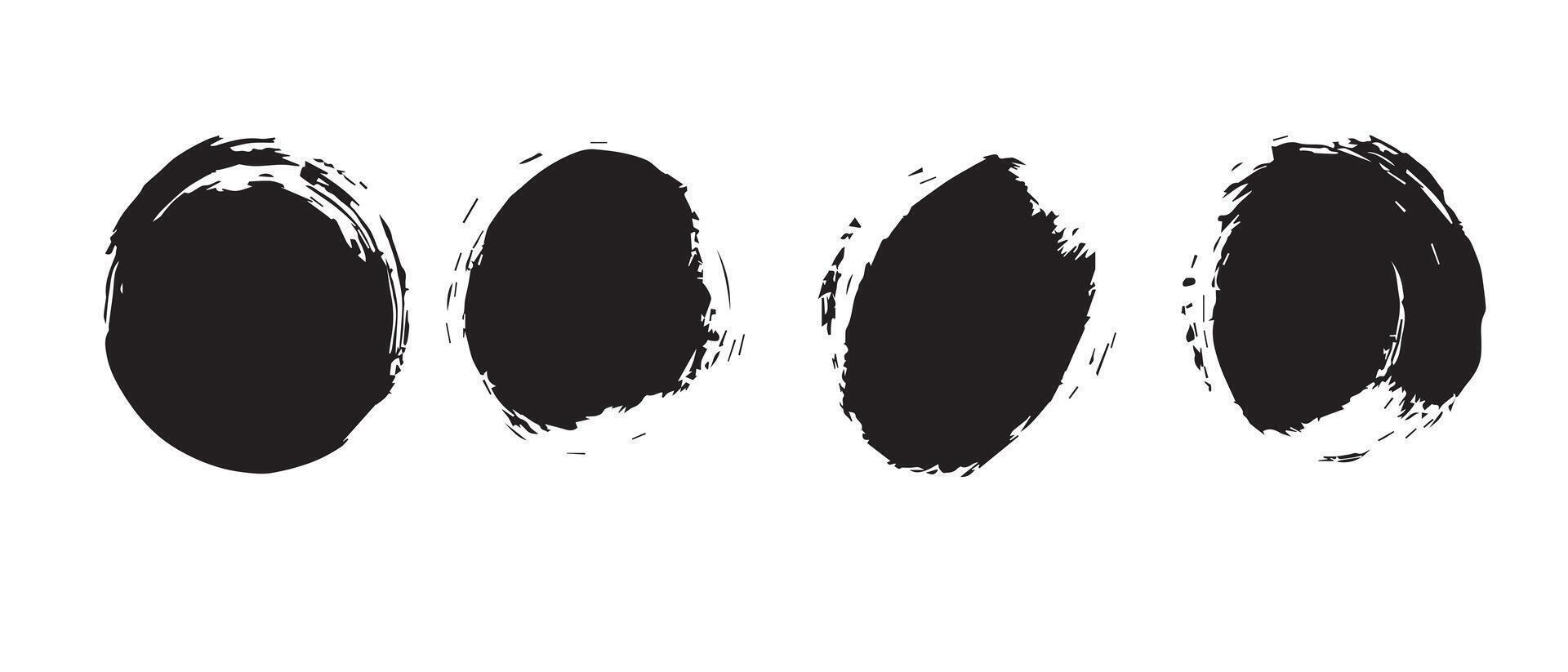 Urban Grunge Ink Circle Textures vector