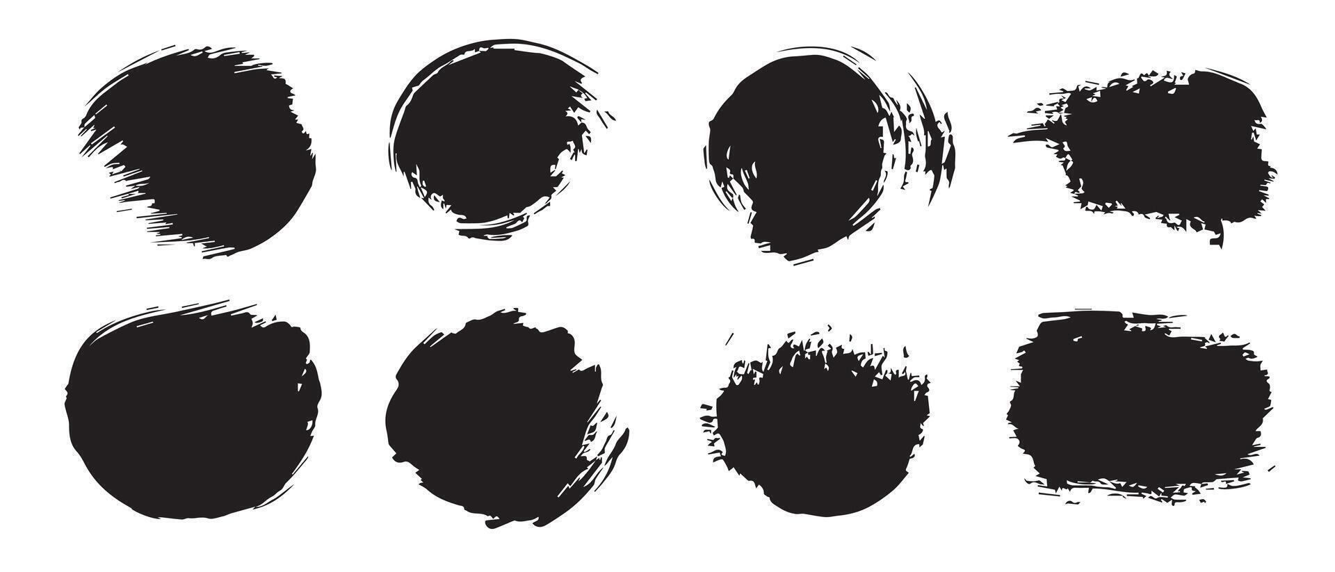 Grunge Circles from Black Ink Brush vector