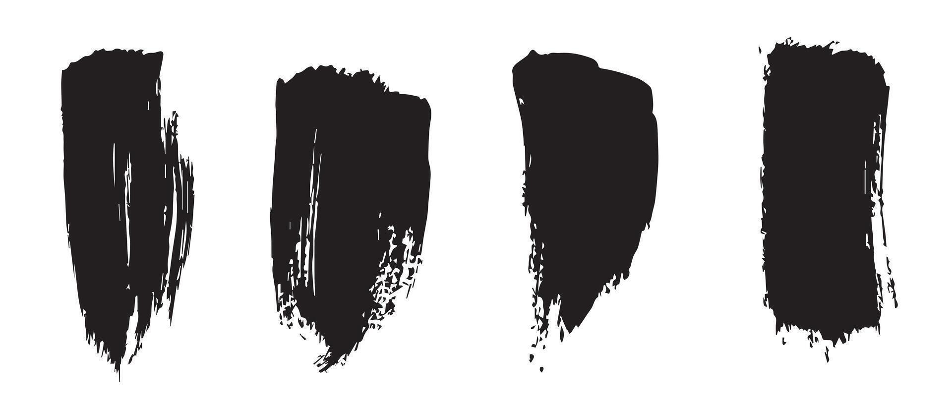 Textured Black Ink Blots on Background vector