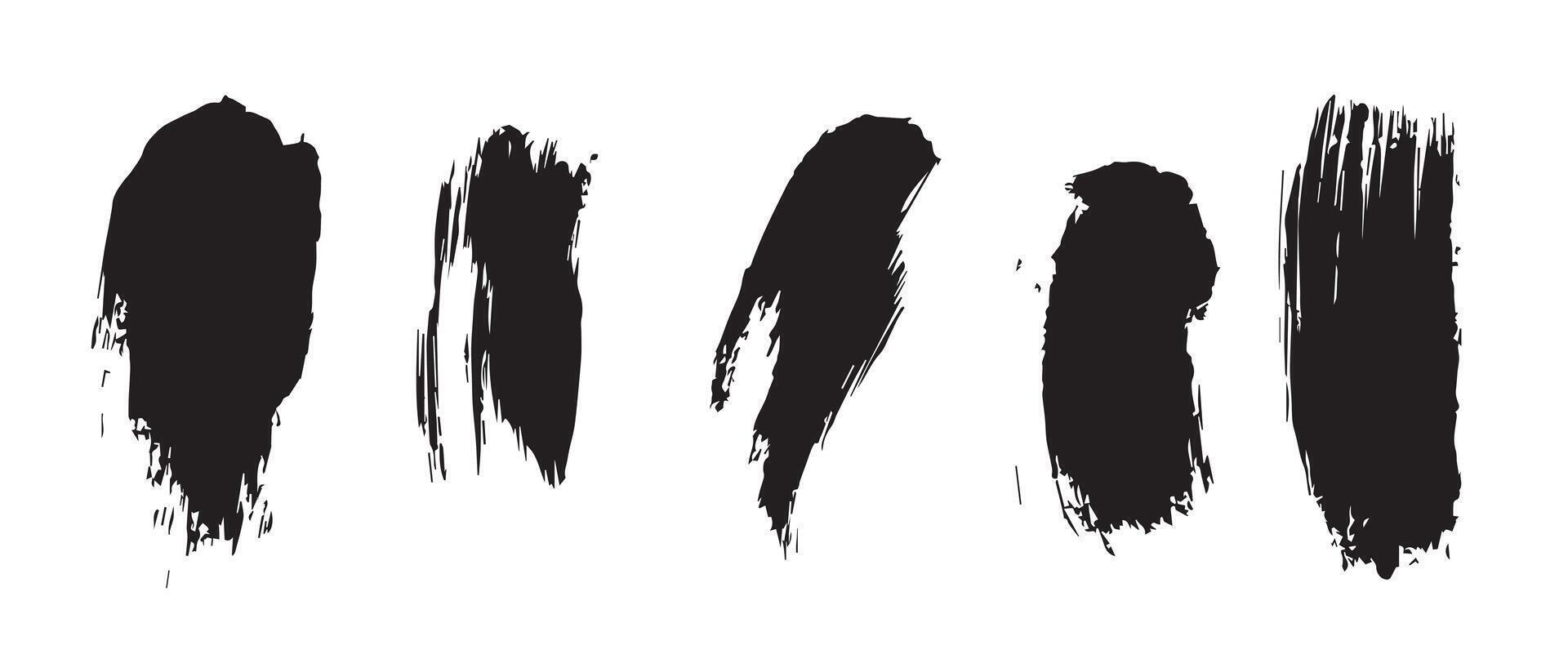 Chaotic Ink Texture in High-Quality Black vector