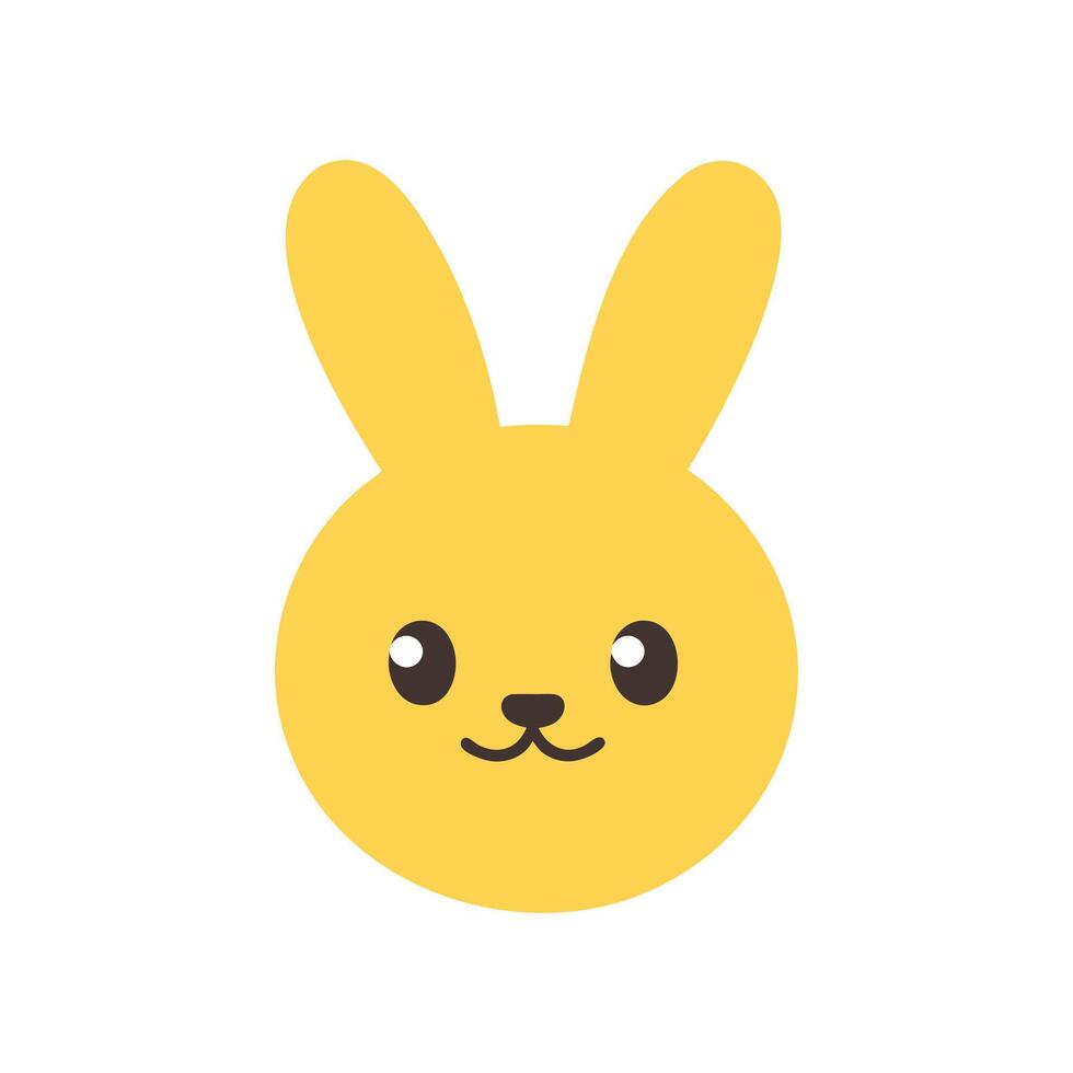 Cute Yellow Bunny Face Icon for Easter or Children's Designs vector