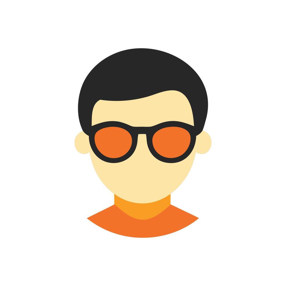 Simple Cartoon Man Avatar Icon vector