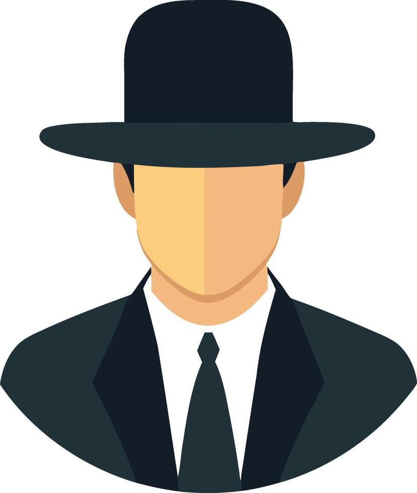 Man in Suit and Hat Profile Icon Avatar Business Person vector