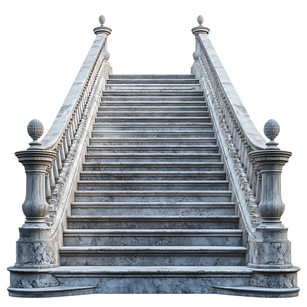 Majestic Staircase Design Against Transparent Background for Opulent Interior Themes png