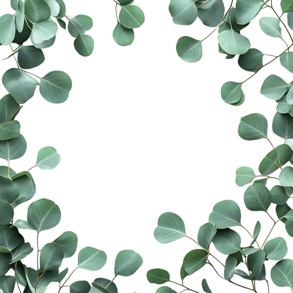 Delicate Eucalyptus Wreath Against Transparent Background for Botanical Illustrations png