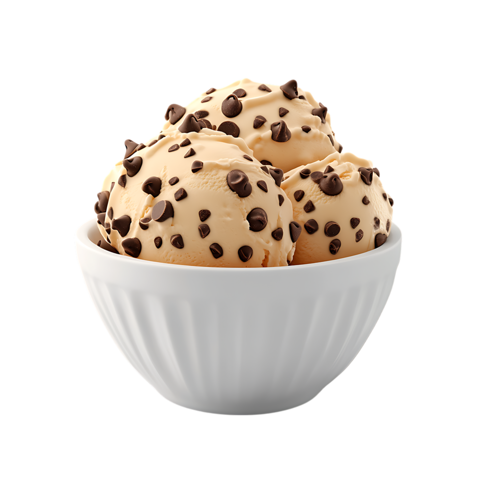 Gourmet Ice Cream Bowl Against Transparent Background for Confectionery Branding png