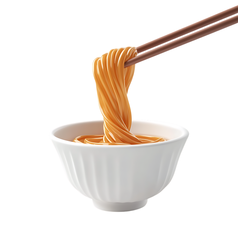 Japanese Ramen Noodles Against Transparent Background for Culinary Design Projects png
