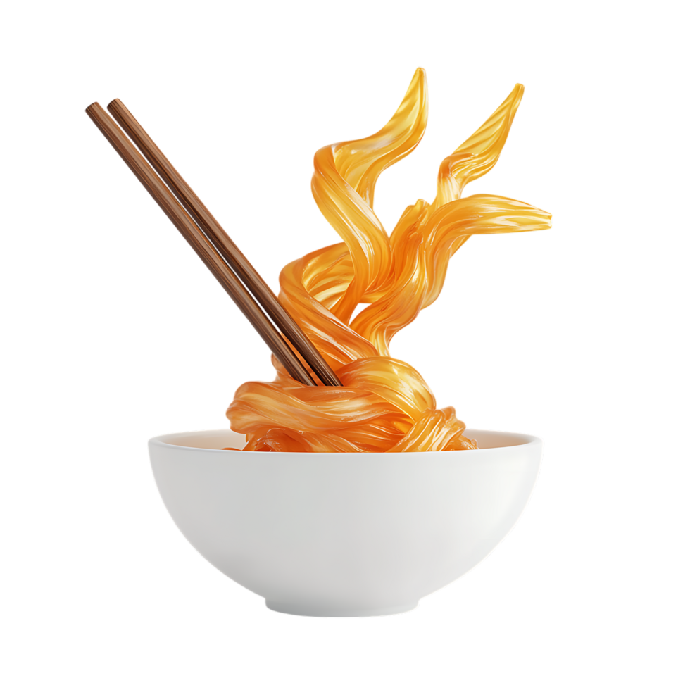 Hot Noodle Soup Against Transparent Background for Asian Snack Branding png