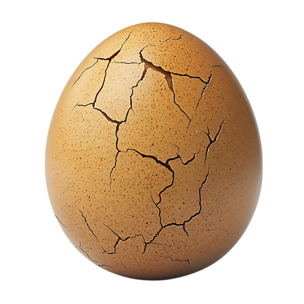 Cracked Egg Shell Close-Up Against Transparent Background for Ingredient Branding png
