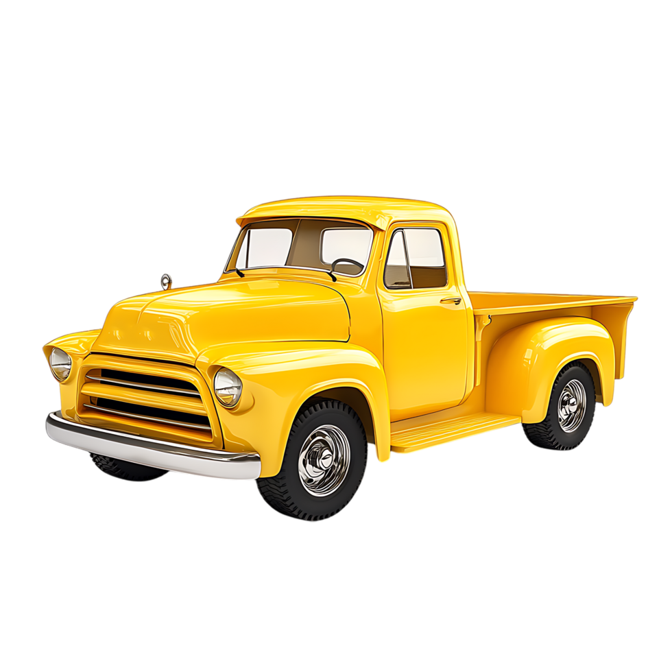 Vintage Yellow Pickup Truck with Isolated Background png