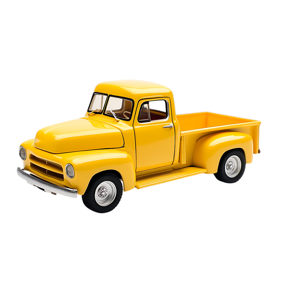 Vintage Yellow Pickup Truck on Clear Isolated Background png