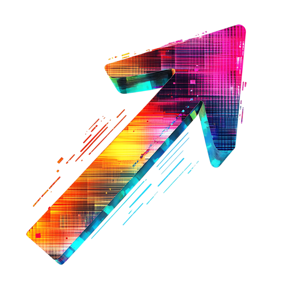 PNG Upward Arrow Textured Abstract Design Against Transparent Background.