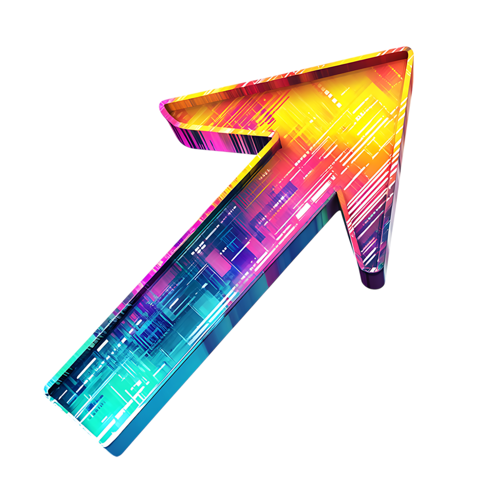 PNG Upward Arrow Textured Abstract Design Against Transparent Background.