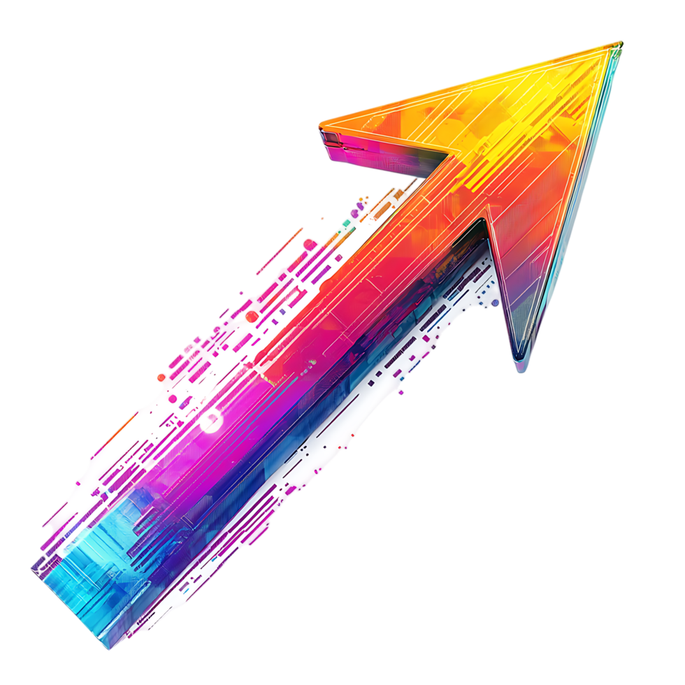 PNG Upward Arrow Textured Abstract Design Against Transparent Background.