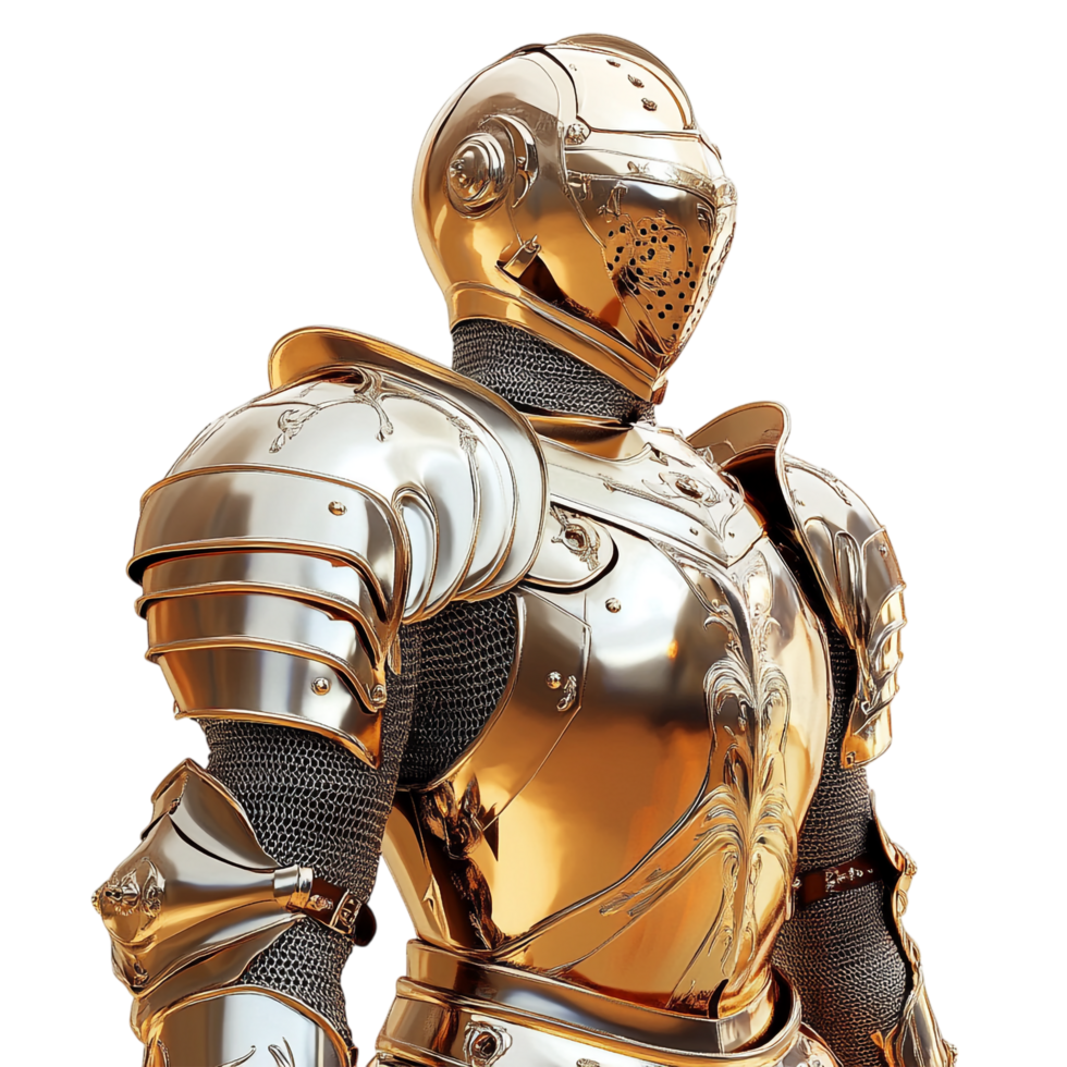 Armor 3D Illustration Against White Background Realistic Rendering png