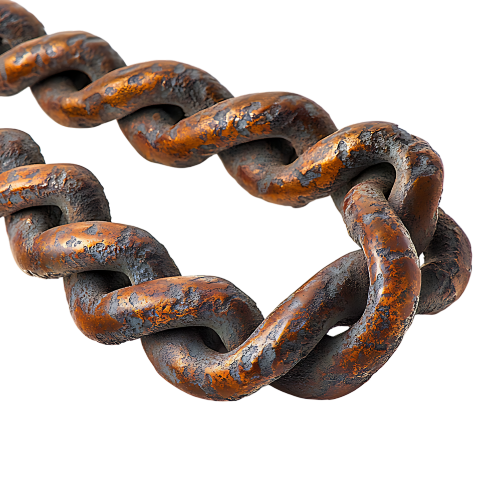 PNG Rusty Chain Against Transparent Background
