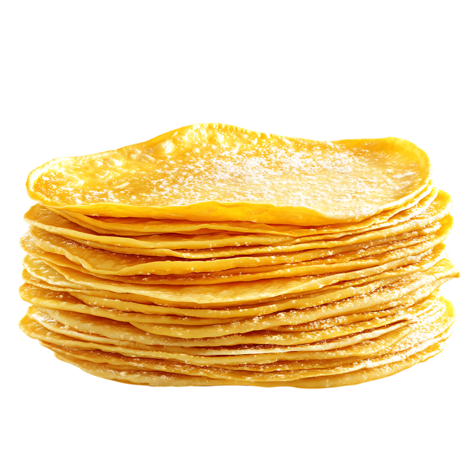 PNG Stack of Delicious Homemade Tortillas Against Transparent Background