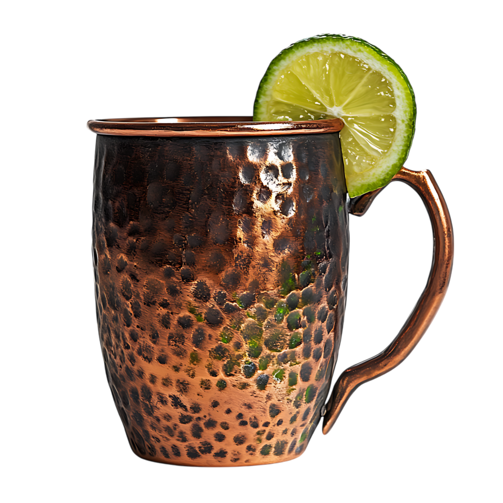 PNG Hammered Copper Moscow Mule Mug Against Transparent Background