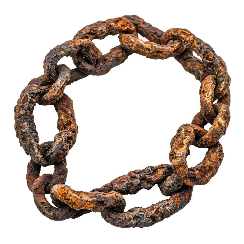 PNG Rusty Chain Against Transparent Background