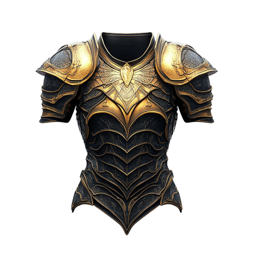 Armor 3D Illustration Against White Background Realistic Rendering png