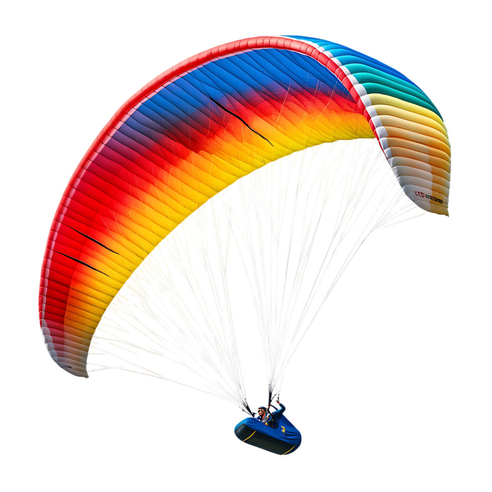 PNG Paragliding Adventure A Colorful Flight Against Transparent Background