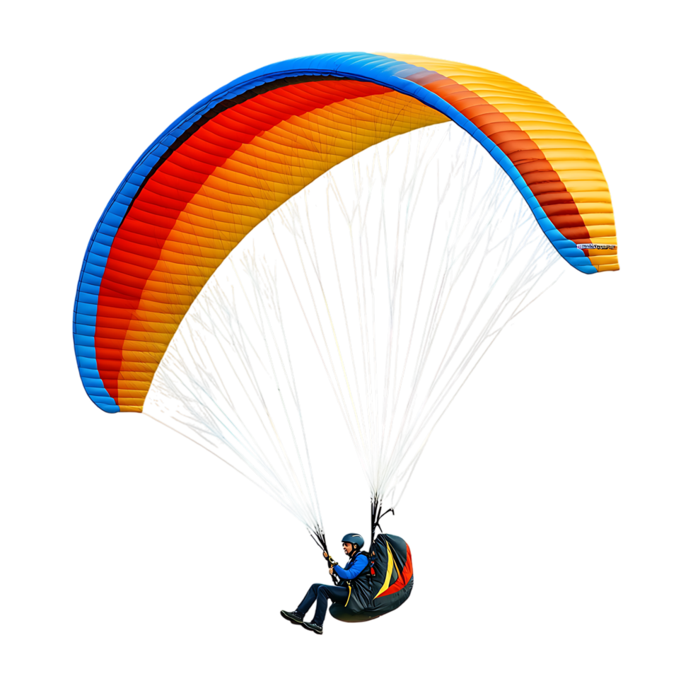 PNG Paragliding Adventure A Colorful Flight Against Transparent Background