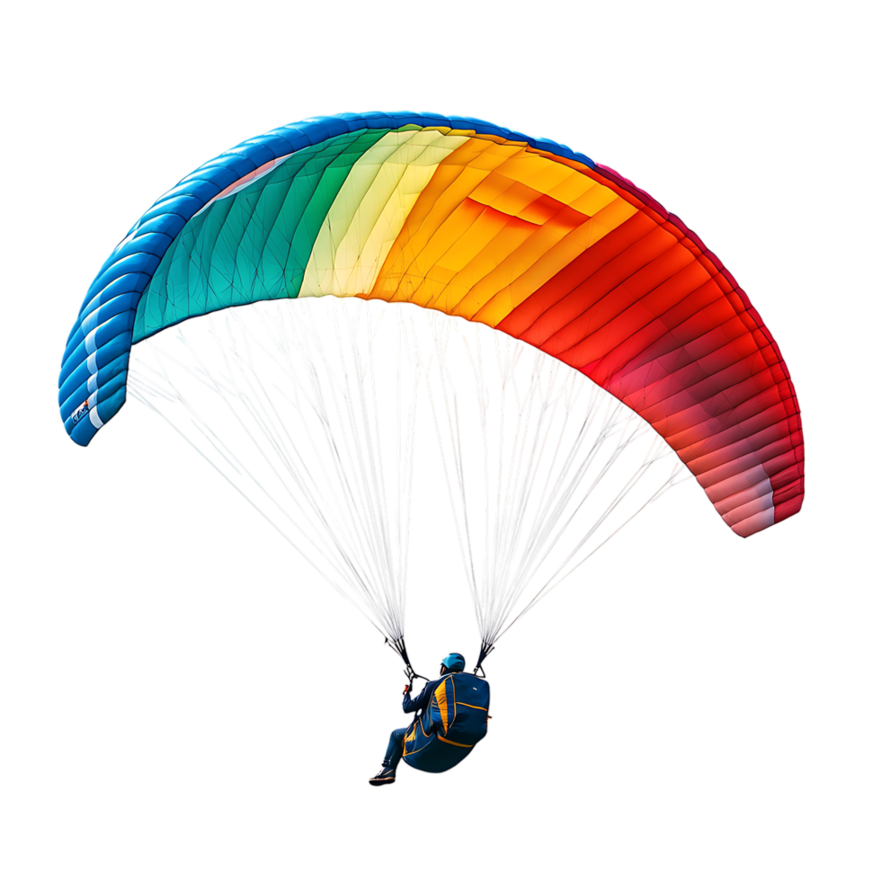 PNG Paragliding Adventure A Colorful Flight Against Transparent Background