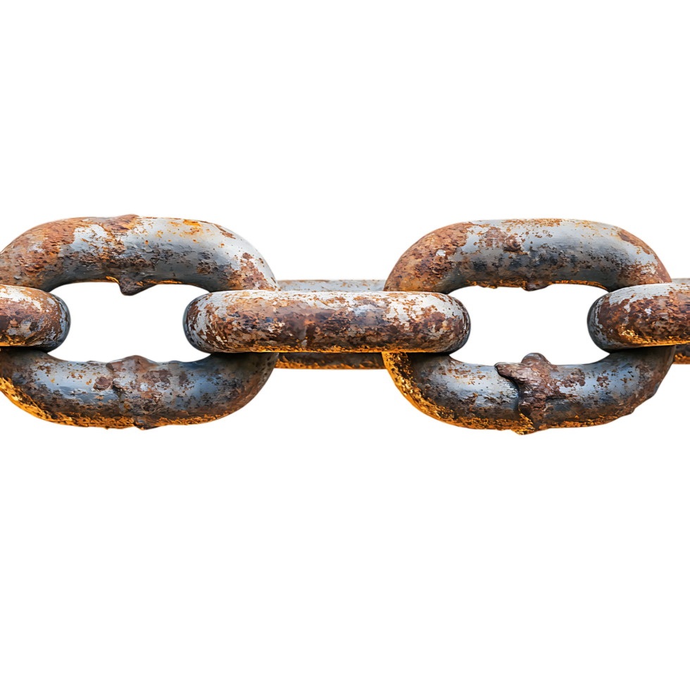 PNG Rusty Chain Against Transparent Background