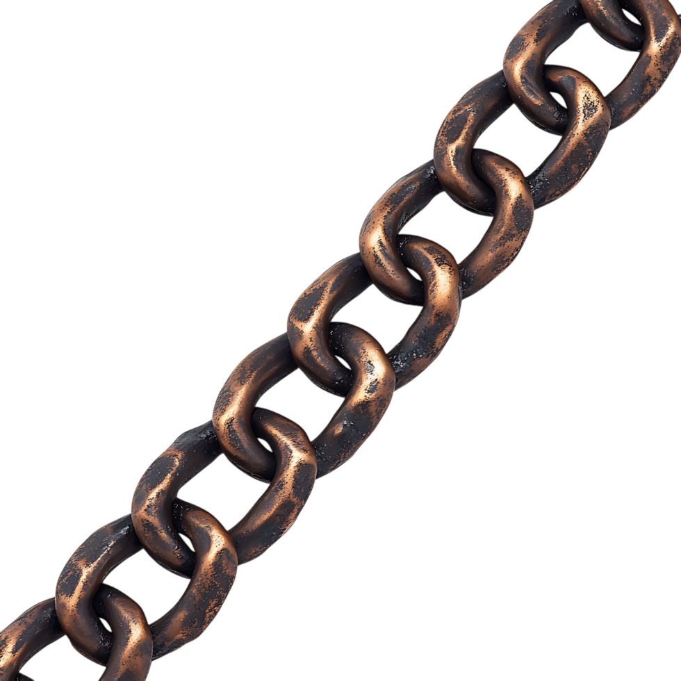 PNG Rusty Chain Against Transparent Background