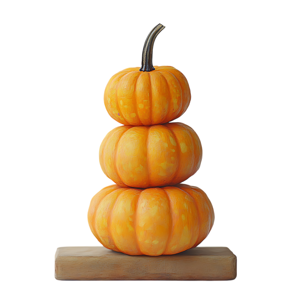 PNG Stack of Three Mini Pumpkins Against Transparent Background