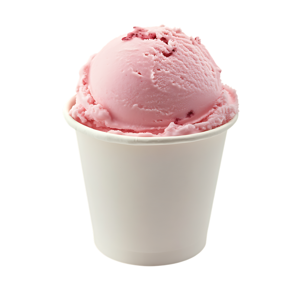 PNG Pink Ice Cream in a Cup Against Transparent Background