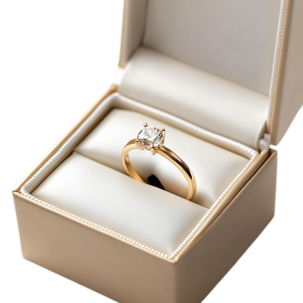PNG Wedding Ring in a Box Against Transparent Background for Wedding and Proposal Themes