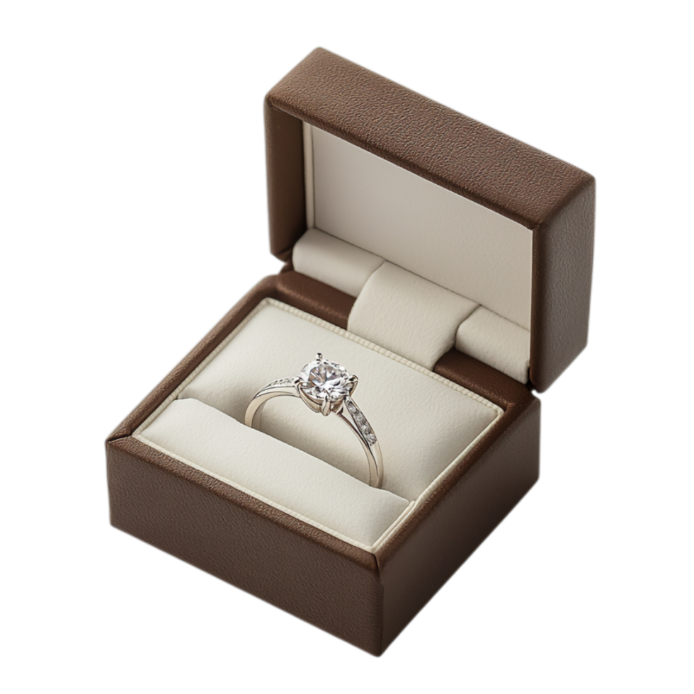 PNG Wedding Ring in a Box Against Transparent Background for Wedding and Proposal Themes