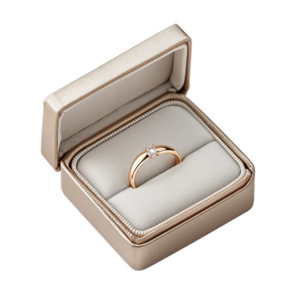 PNG Wedding Ring in a Box Against Transparent Background for Wedding and Proposal Themes