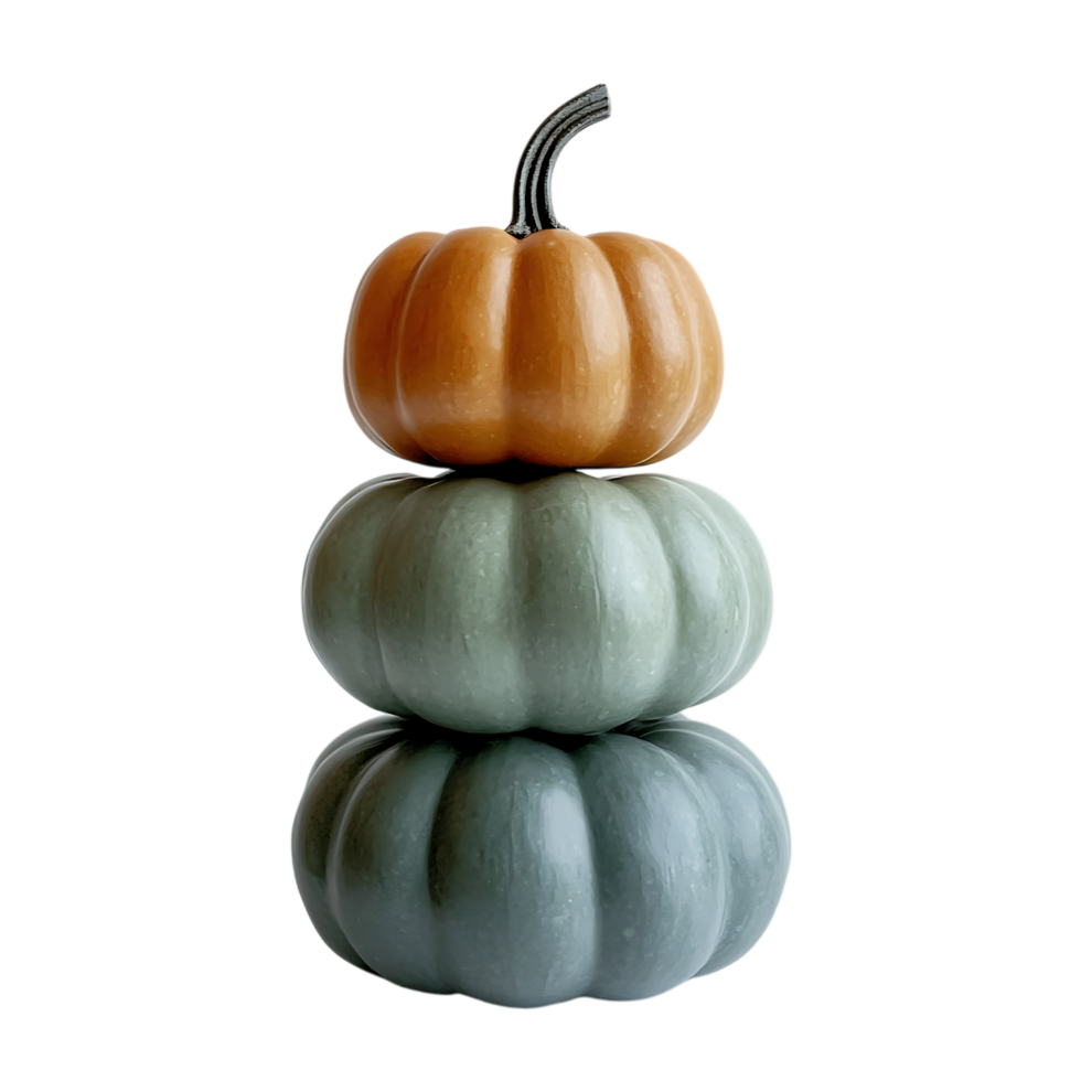 PNG Stack of Three Mini Pumpkins Against Transparent Background