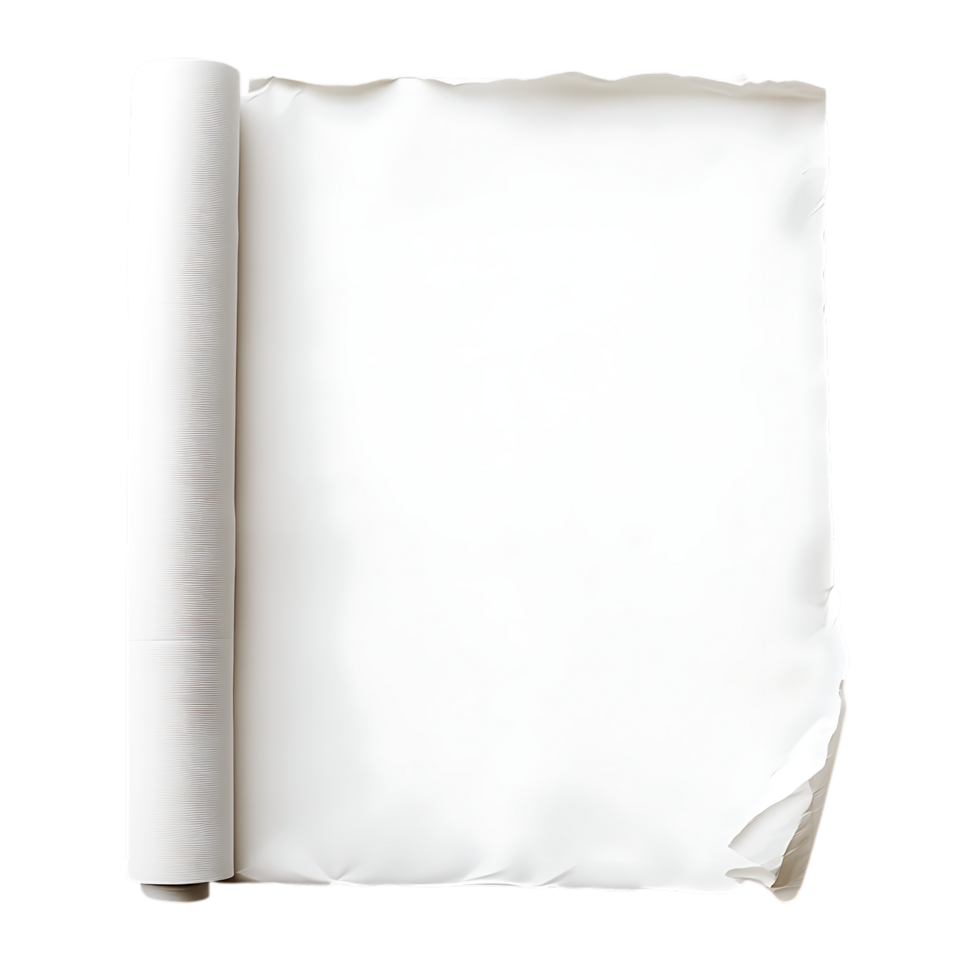 PNG Rolled White Paper A Blank Canvas for Creativity Against Transparent Background