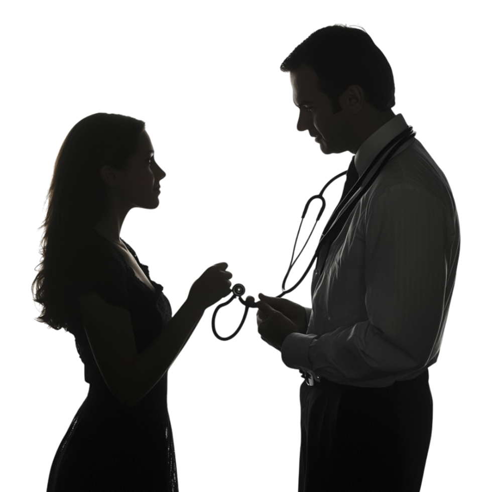 A Poster for a Doctor and a Woman with a Stethoscope png
