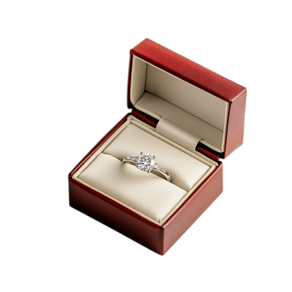 PNG Wedding Ring in a Box Against Transparent Background for Wedding and Proposal Themes