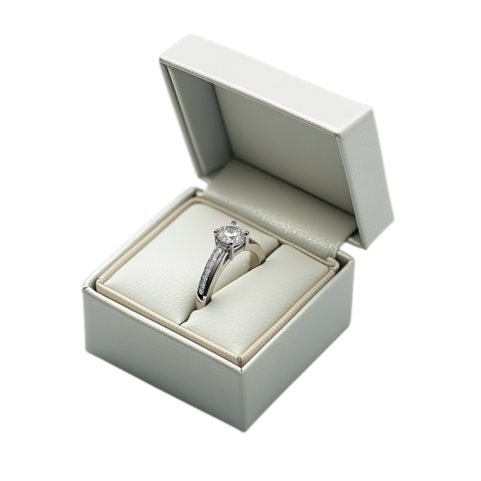 PNG Wedding Ring in a Box Against Transparent Background for Wedding and Proposal Themes