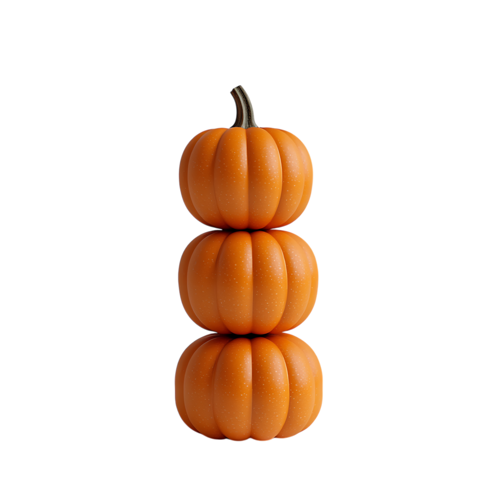 PNG Stack of Three Mini Pumpkins Against Transparent Background