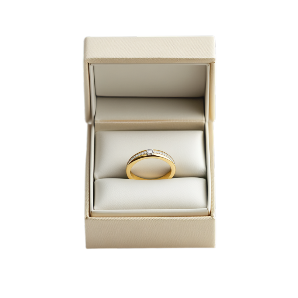 PNG Wedding Ring in a Box Against Transparent Background for Wedding and Proposal Themes
