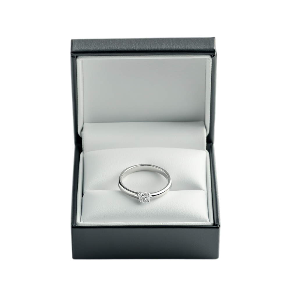 PNG Wedding Ring in a Box Against Transparent Background for Wedding and Proposal Themes