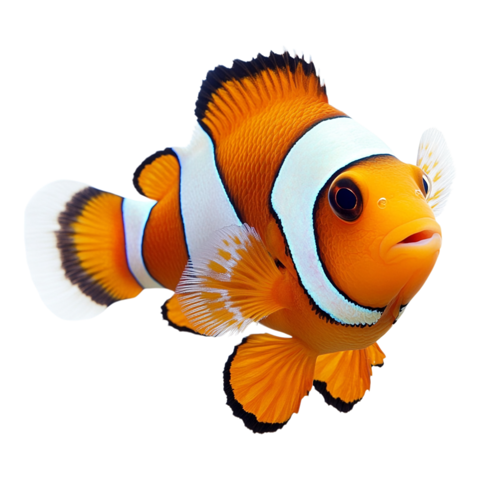 Playful Clownfish Isolated for Underwater, Marine Life, and Aquarium Photography png