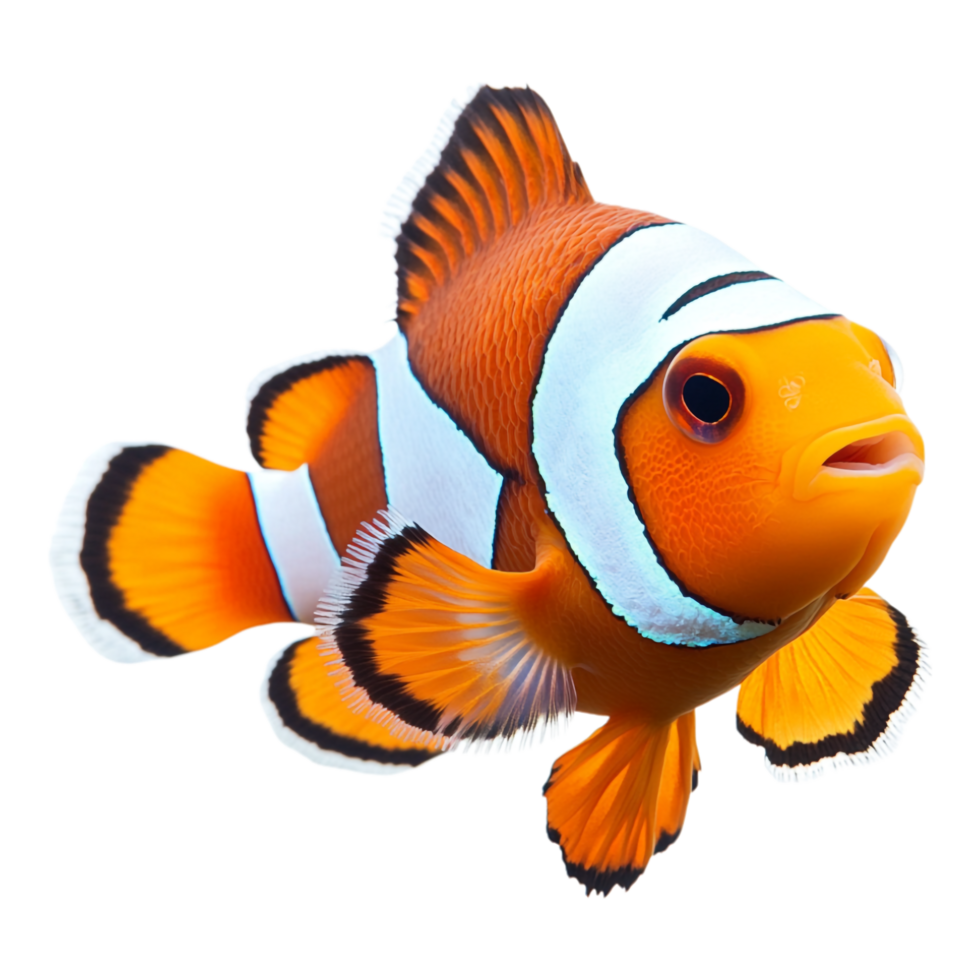 Playful Clownfish Isolated for Underwater, Marine Life, and Aquarium Photography png