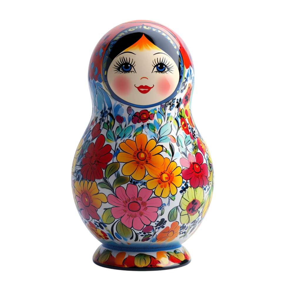 Matryoshka doll 3D rendering against a white background png