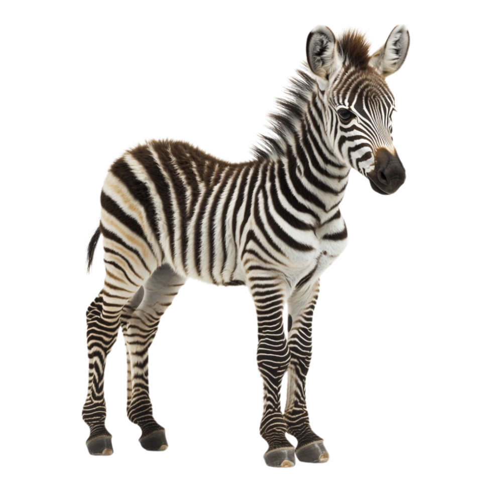 Juvenile Zebra Isolated Against a transparent Background png