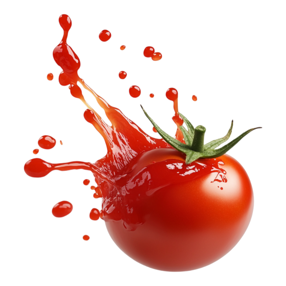Tomato ketchup splash on a transparent background png